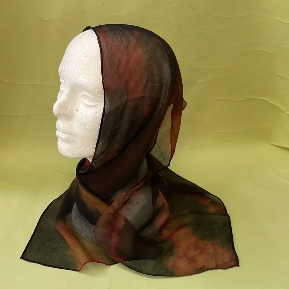 Vintage multicolored silk scarf